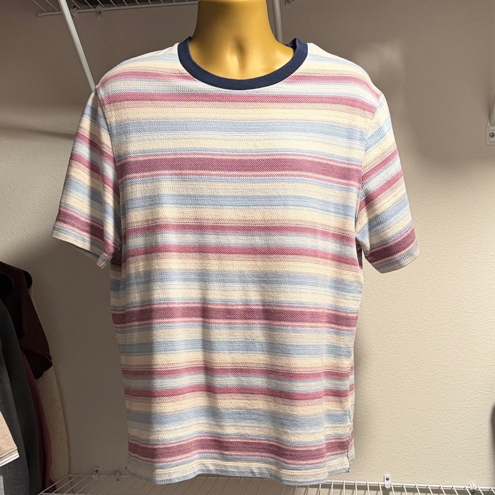 Scotch & Soda Striped Short-Sleeve Tee in Pink, Blue & Cream